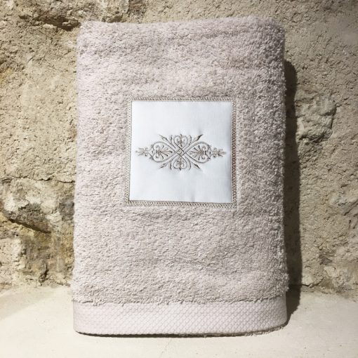 drap de douche 70x140 coton ficelle broderie renaissance