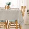 Nappe lin ou lin enduit chiné broderie olive