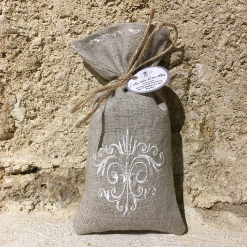 sachet de lavande lin naturel broderie monogramme