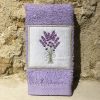 serviette invité 30x50 coton lilas broderie lavande lilas