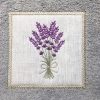 coton gris clair broderie bouquet lavande lilas