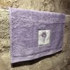 serviette 50x100 coton lilas broderie bouquet lavande lilas