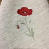 torchon lin chiné broderie coquelicot