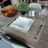 set de table lin enduit naturel broderie monogramme