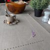 set de table lin enduit naturel broderie lavande