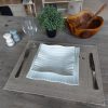 set de table lin enduit naturel broderie olive