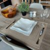 set de table lin enduit naturel broderie olivier