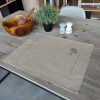 set de table lin enduit naturel broderie olivier