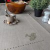 set de table lin enduit naturel broderie olivier