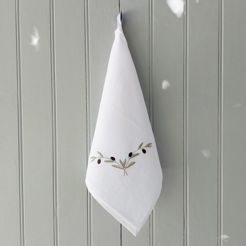 Torchon 45x70cm - Lin - Olive