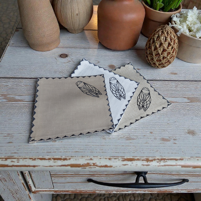 Dessous de Verre - Lin Enduit - Cigale